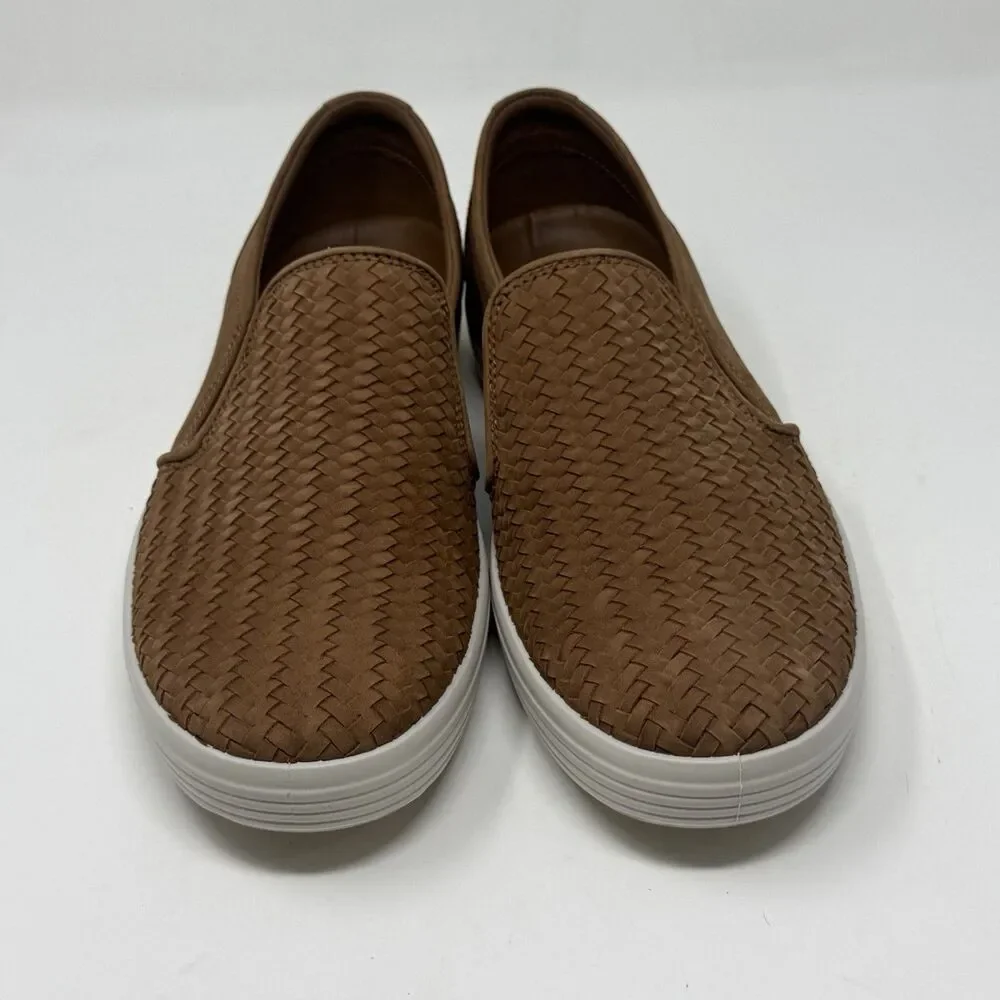 ECCO Soft 7 Woven 2.0 Sneaker Shoes Mens 9 EU 43 Brown Nubuck Leather Slip On